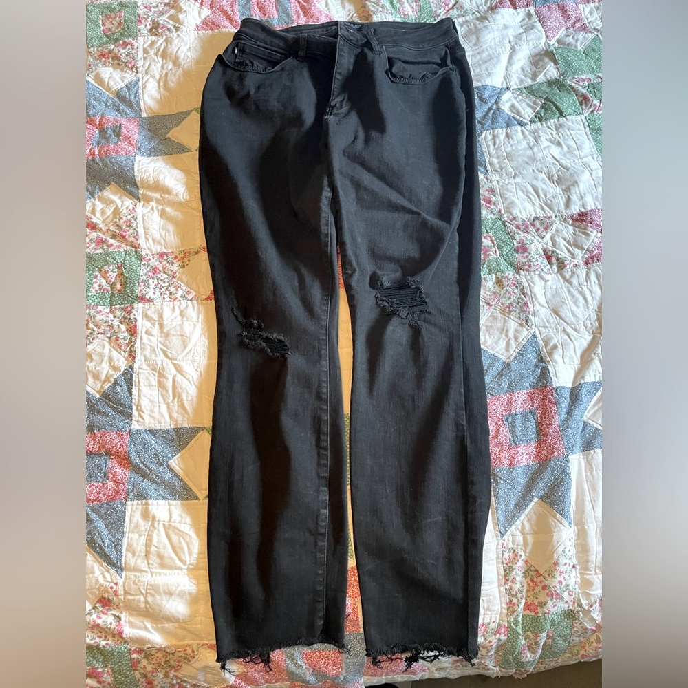 Judy blue black distressed jeans 14w